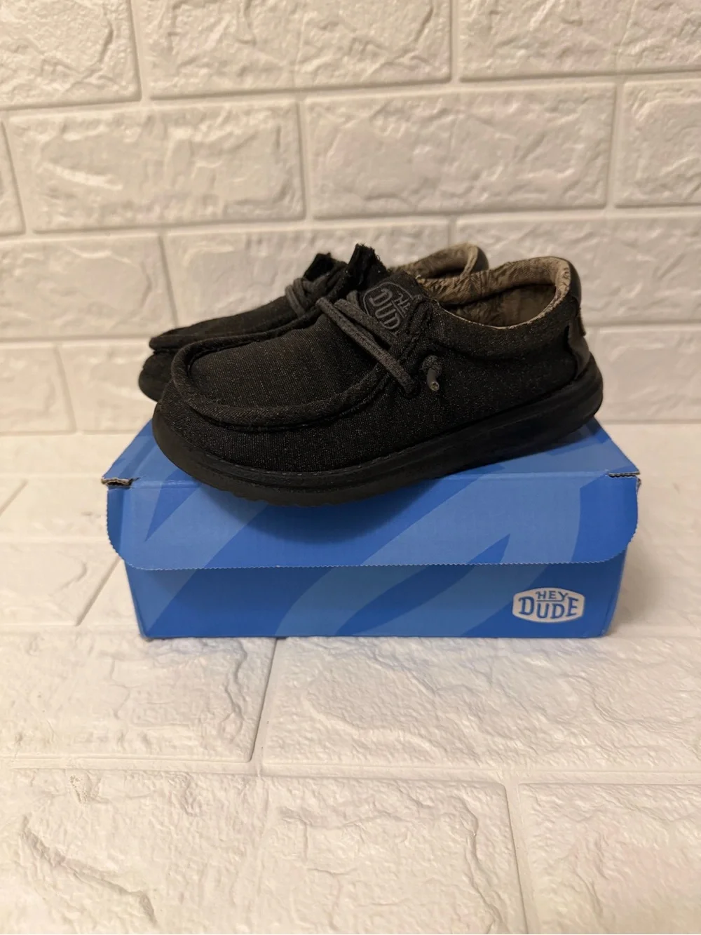 Hey Dude Kids Black Slip-On Moccasins